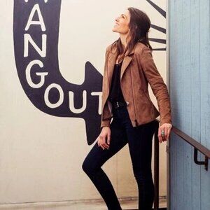BetaBrand Vegan Suede Moto Jacket Womens‎ Size XS